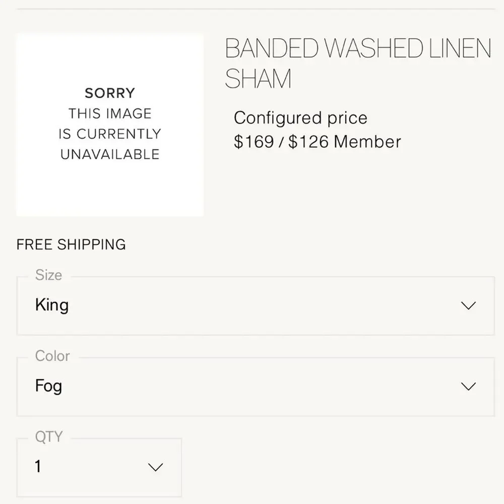 Restoration Hardware Banded Washed Linen King Sham